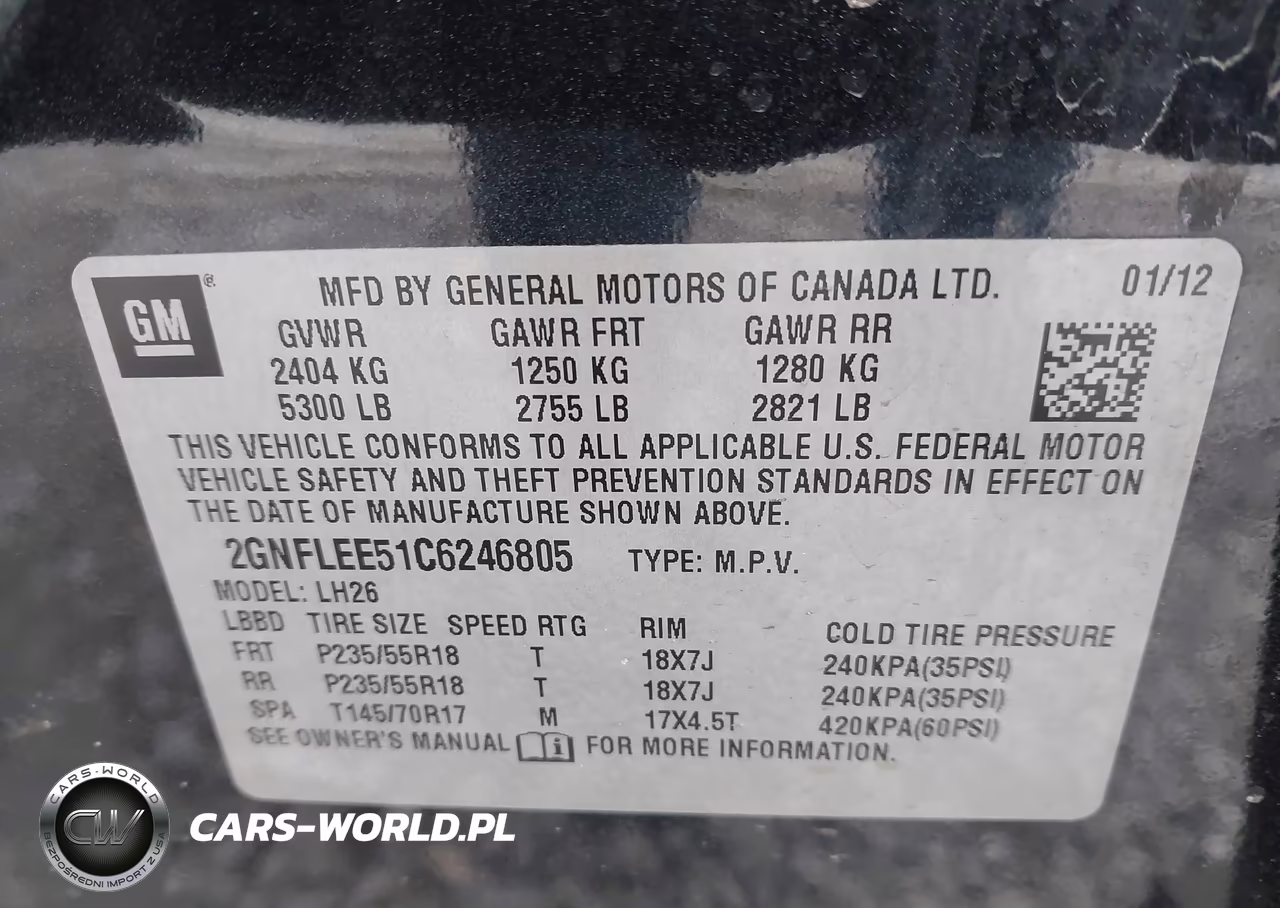 2012 Chevrolet Equinox 1Lt VIN:2GNFLEE51C6246805 - 9