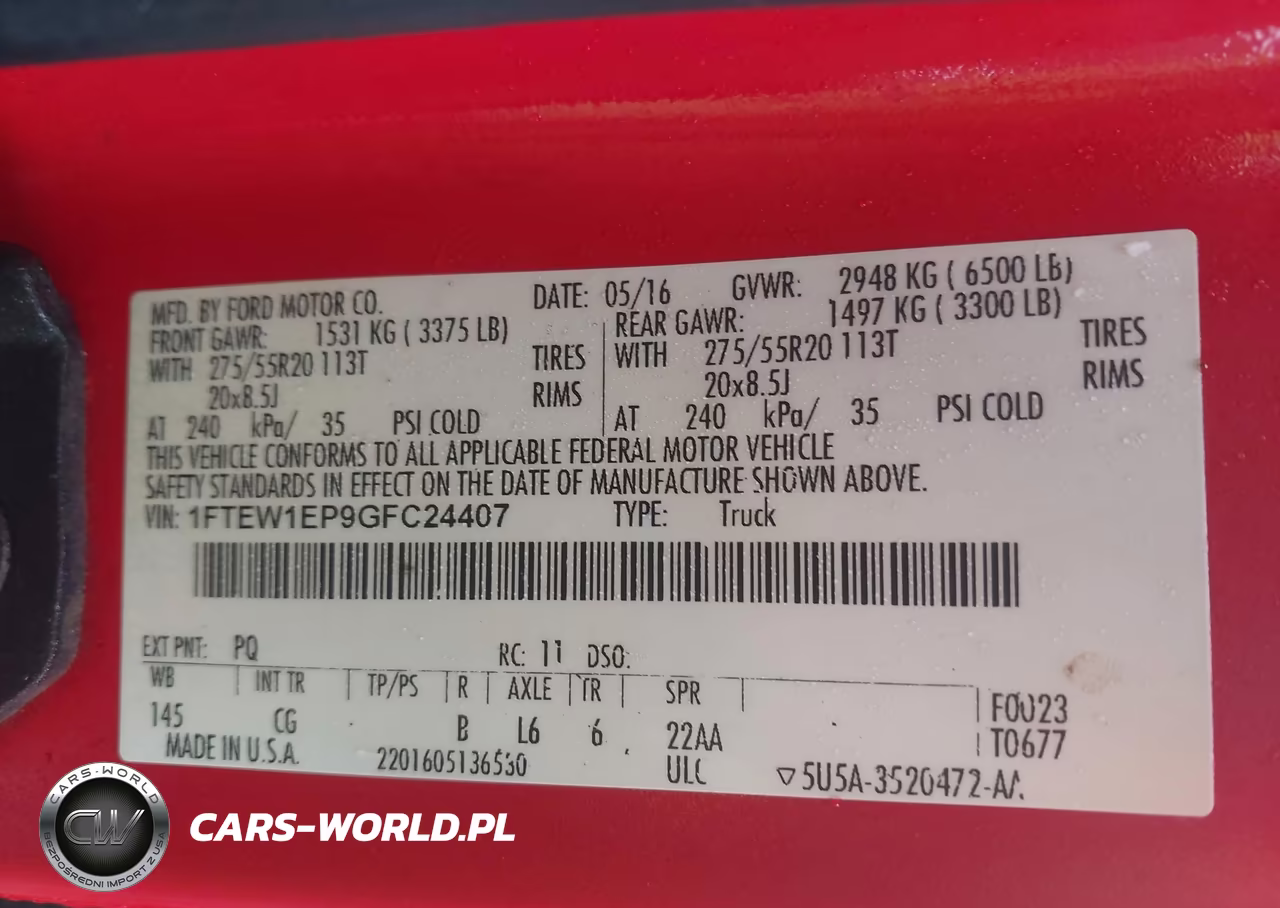 2016 Ford F-150 Xl VIN:1FTEW1EP9GFC24407 - 9