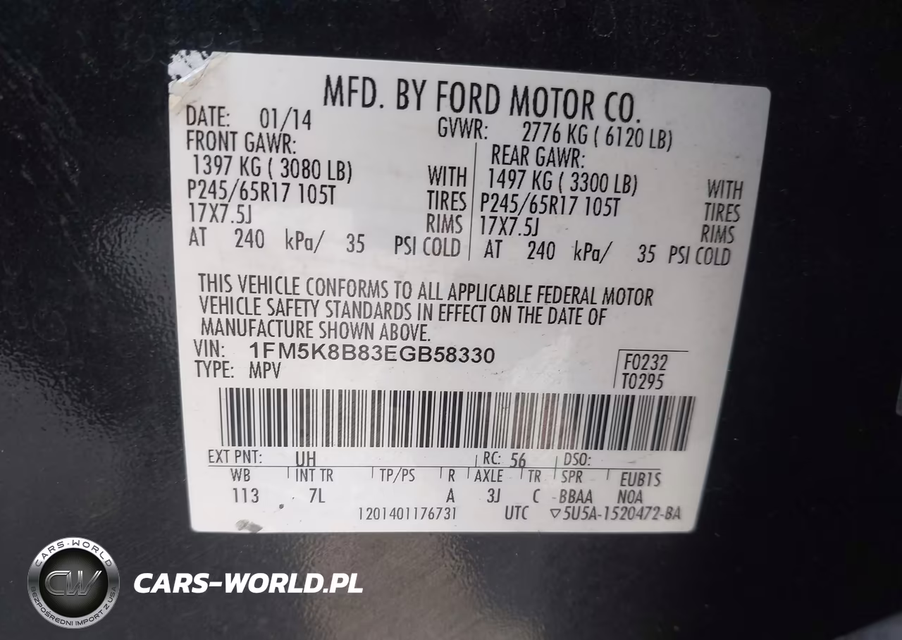 2014 Ford Explorer VIN:1FM5K8B83EGB58330 - 9