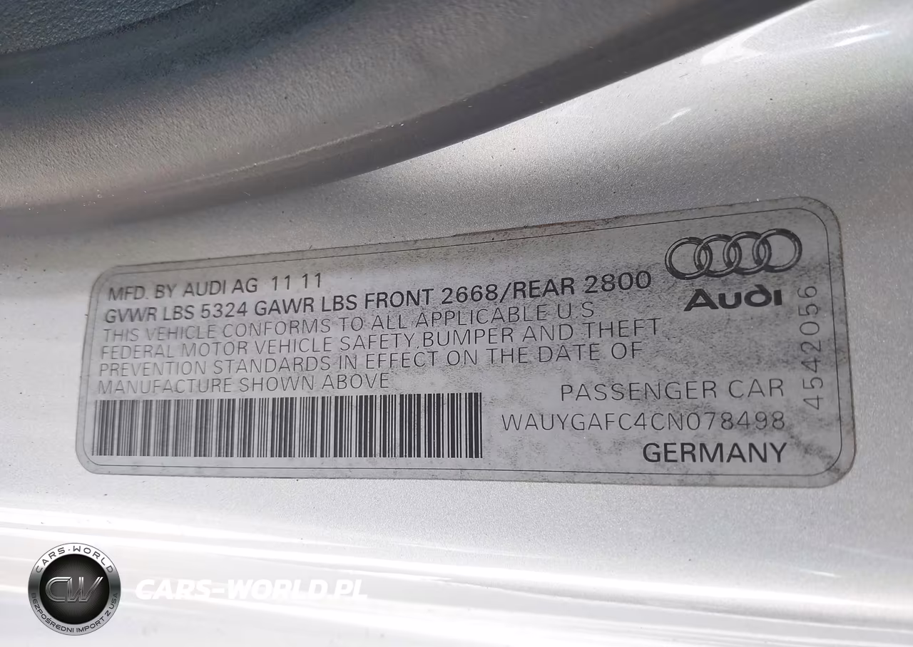 2012 Audi A7 Premium VIN:WAUYGAFC4CN078498 - 9