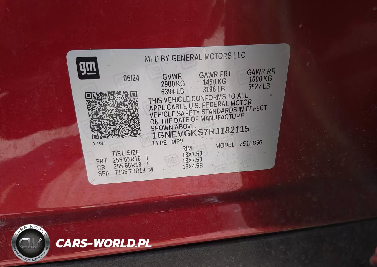 2024 Chevrolet Traverse Awd Lt VIN:1GNEVGKS7RJ182115 - 9