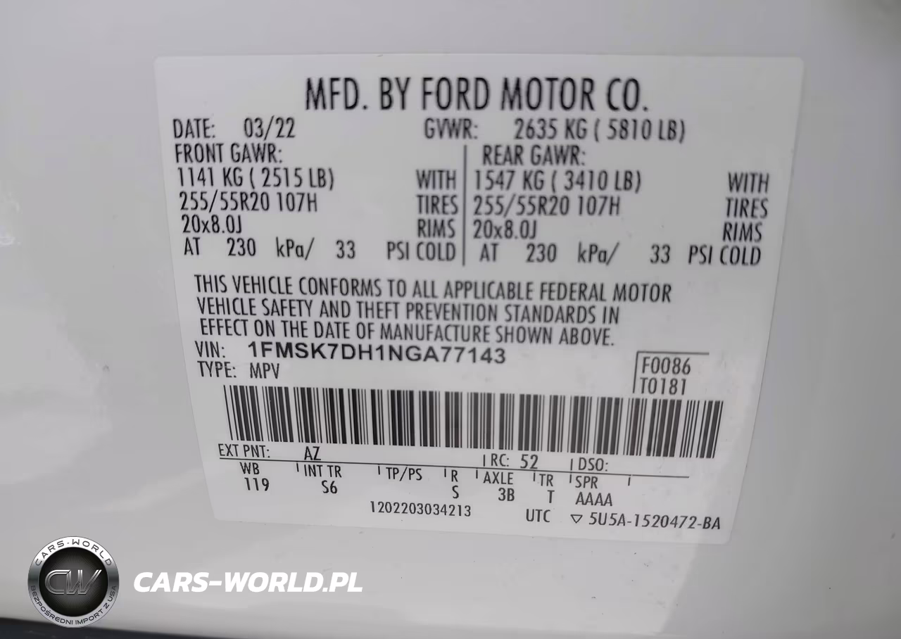 2022 Ford Explorer Xlt VIN:1FMSK7DH1NGA77143 - 9
