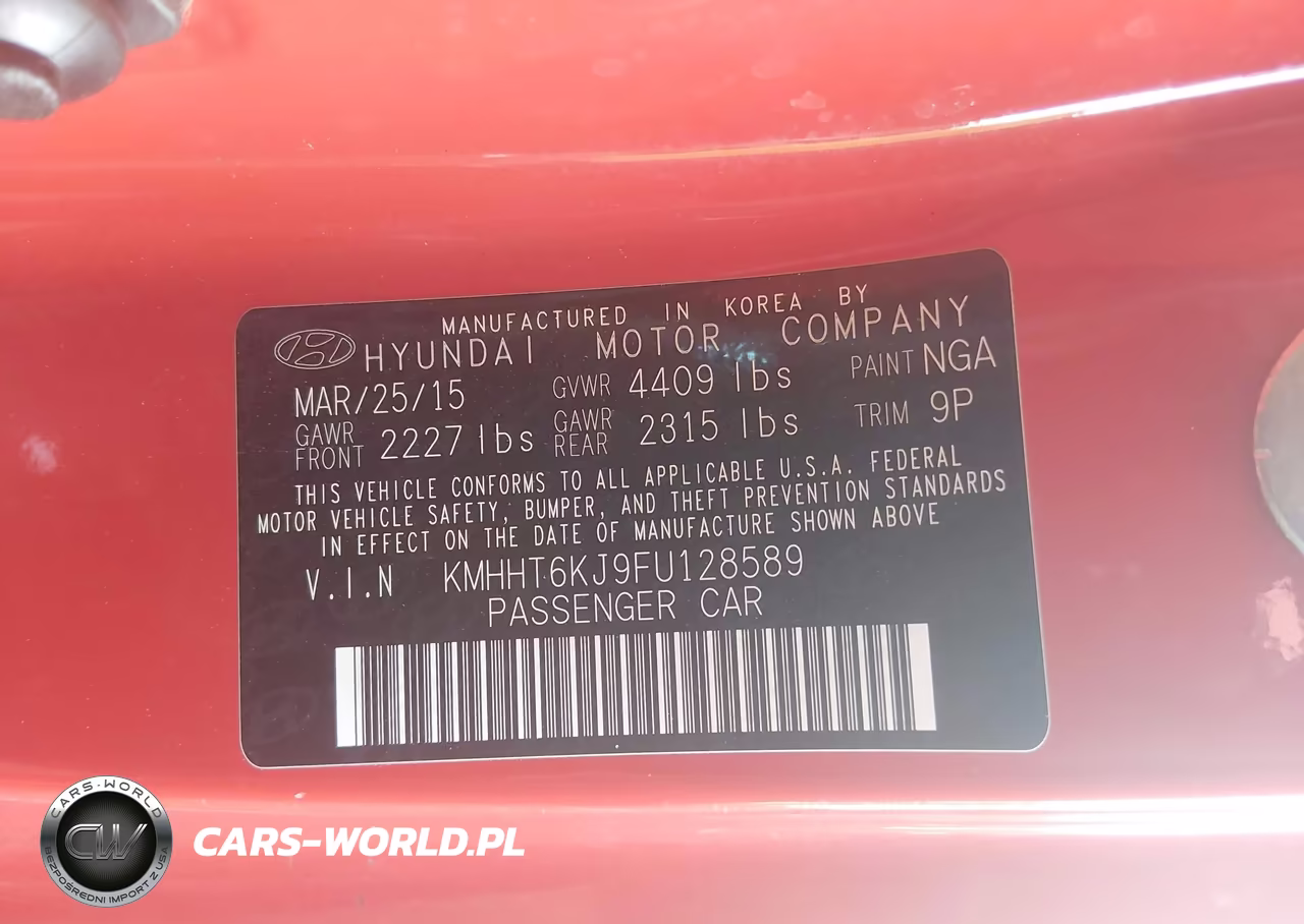 2015 Hyundai Genesis 3.8 Base VIN:KMHHT6KJ9FU128589 - 9