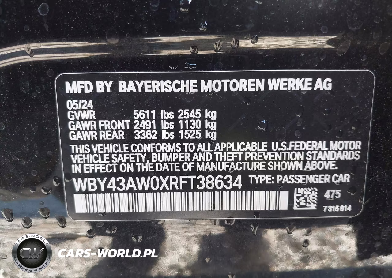 2024 BMW I4 Gran Coupe Edrive35 VIN:WBY43AW0XRFT38634 - 9
