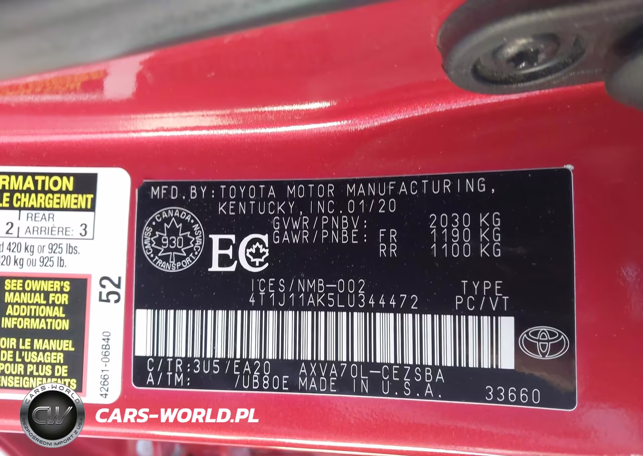 2020 Toyota Camry Se VIN:4T1J11AK5LU344472 - 9