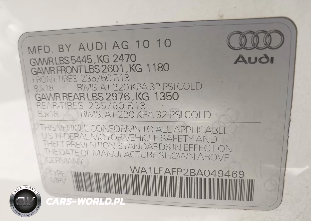 2011 Audi Q5 2.0T Premium VIN:WA1LFAFP2BA049469 - 9