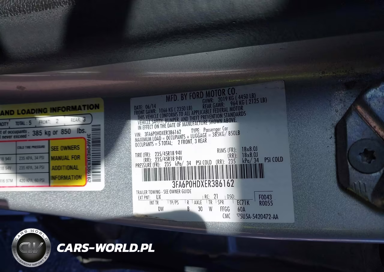 2014 Ford Fusion Se VIN:3FA6P0HDXER386162 - 9
