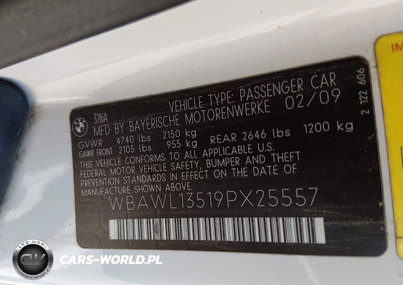 2009 BMW 328I VIN:WBAWL13519PX25557 - 9