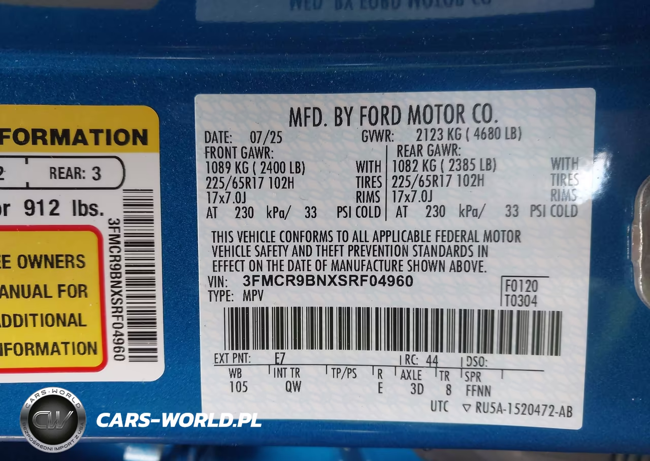 2025 Ford Bronco Sport Big Bend VIN:3FMCR9BNXSRF04960 - 9