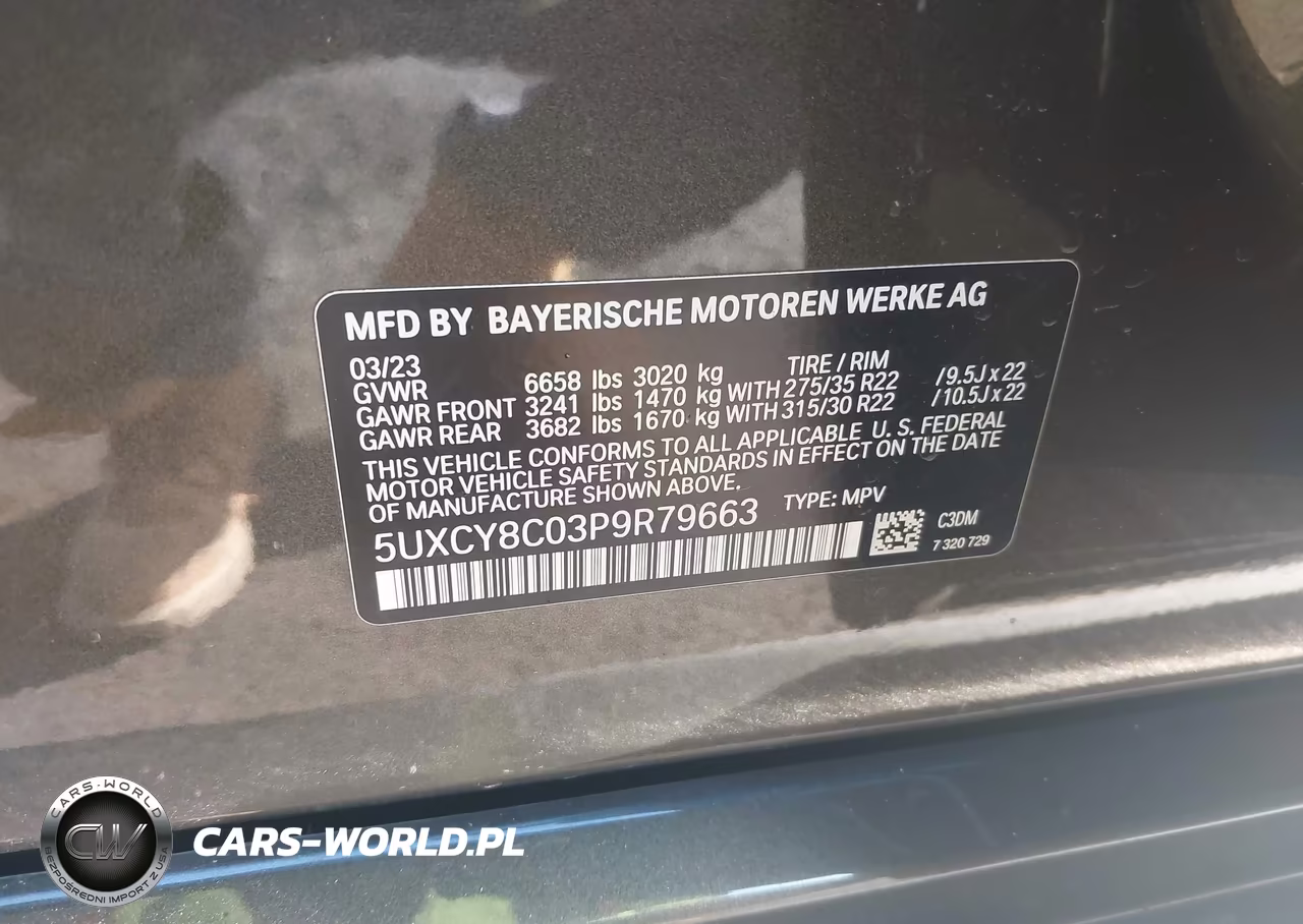 2023 BMW X6 M50I VIN:5UXCY8C03P9R79663 - 9