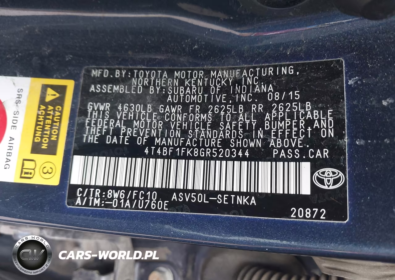 2016 Toyota Camry Le VIN:4T4BF1FK8GR520344 - 9