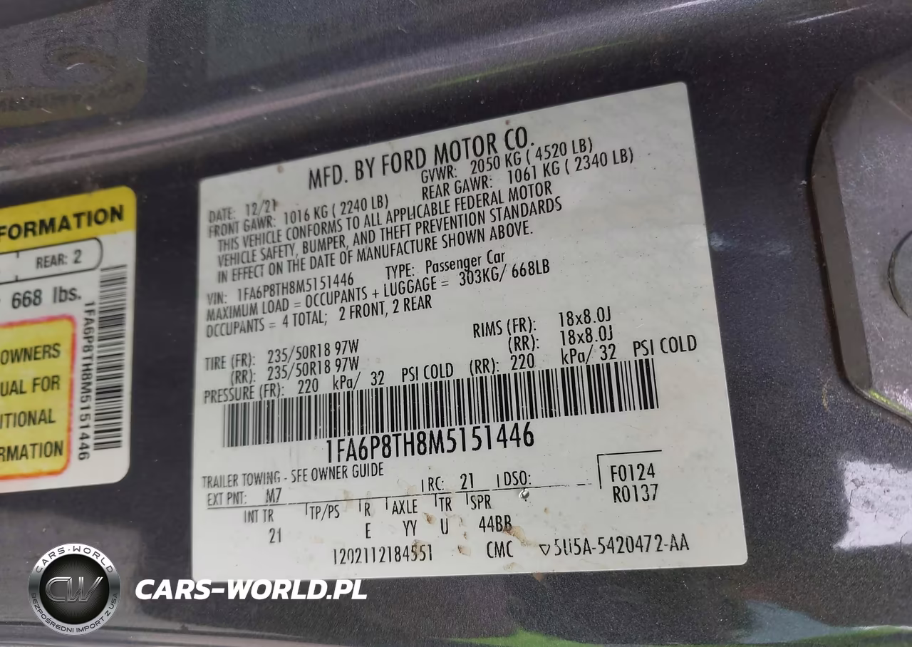 2021 Ford Mustang Ecoboost Fastback VIN:1FA6P8TH8M5151446 - 9