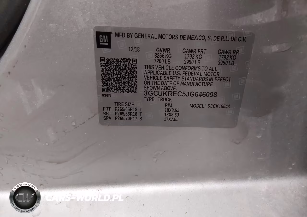 2018 Chevrolet Silverado 1500 2Lt VIN:3GCUKREC5JG646098 - 9