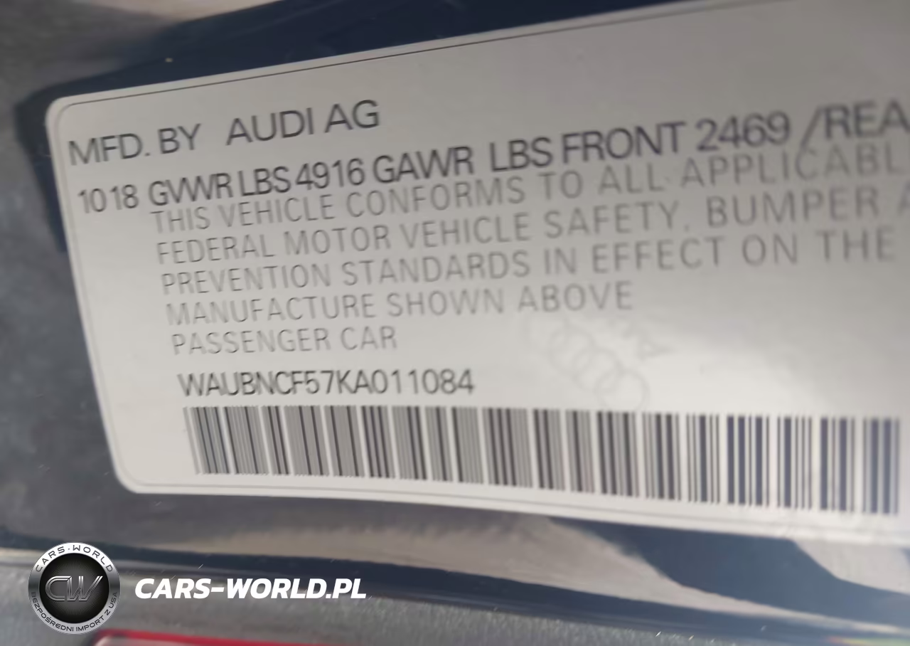 2019 Audi A5 45 Premium VIN:WAUBNCF57KA011084 - 9