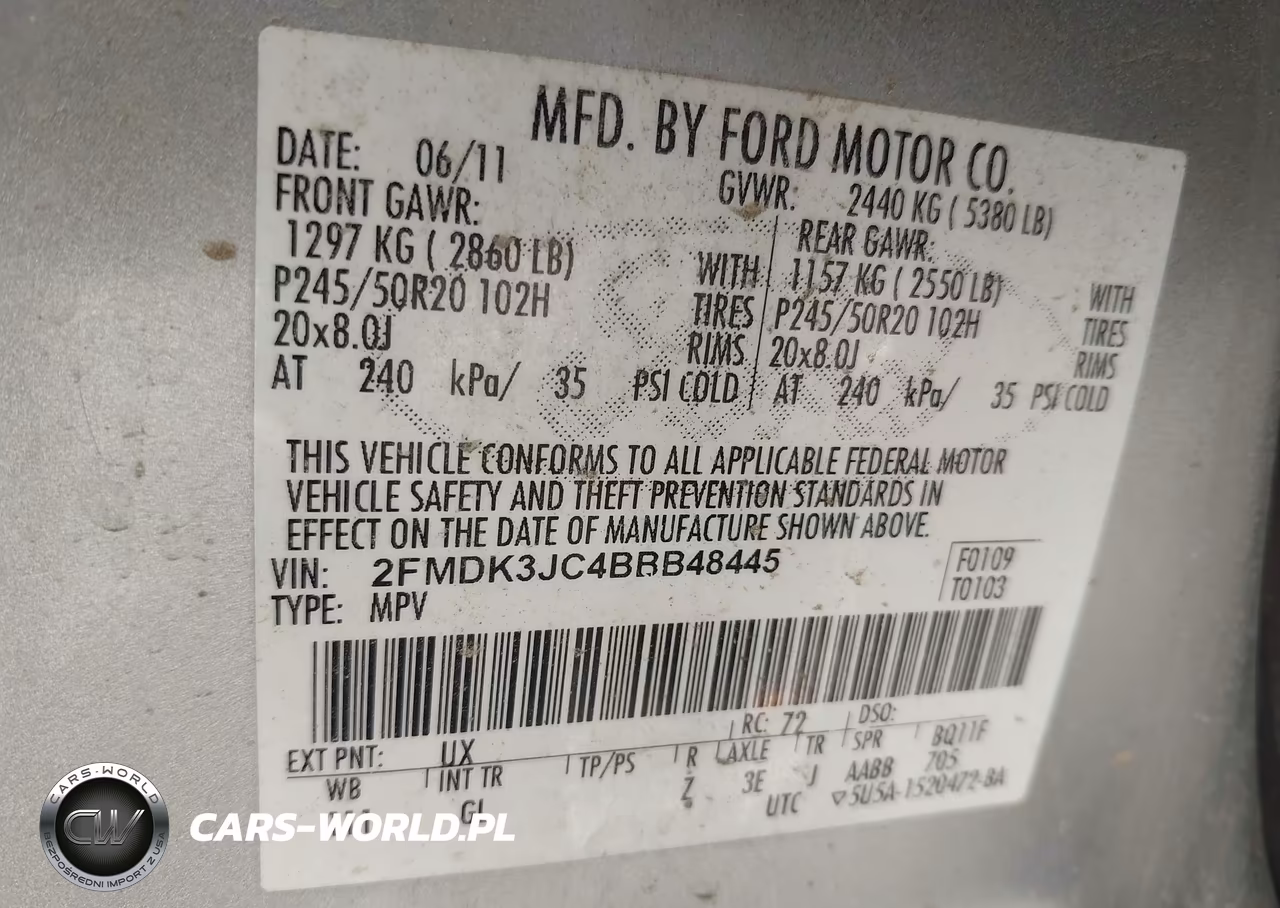 2011 Ford Edge Sel VIN:2FMDK3JC4BBB48445 - 9