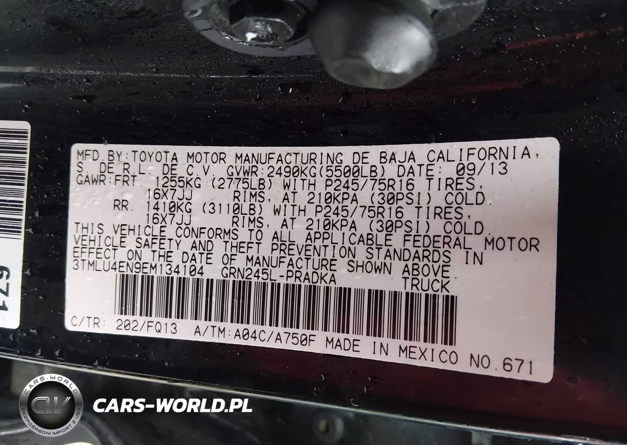 2014 Toyota Tacoma Base V6 VIN:3TMLU4EN9EM134104 - 9