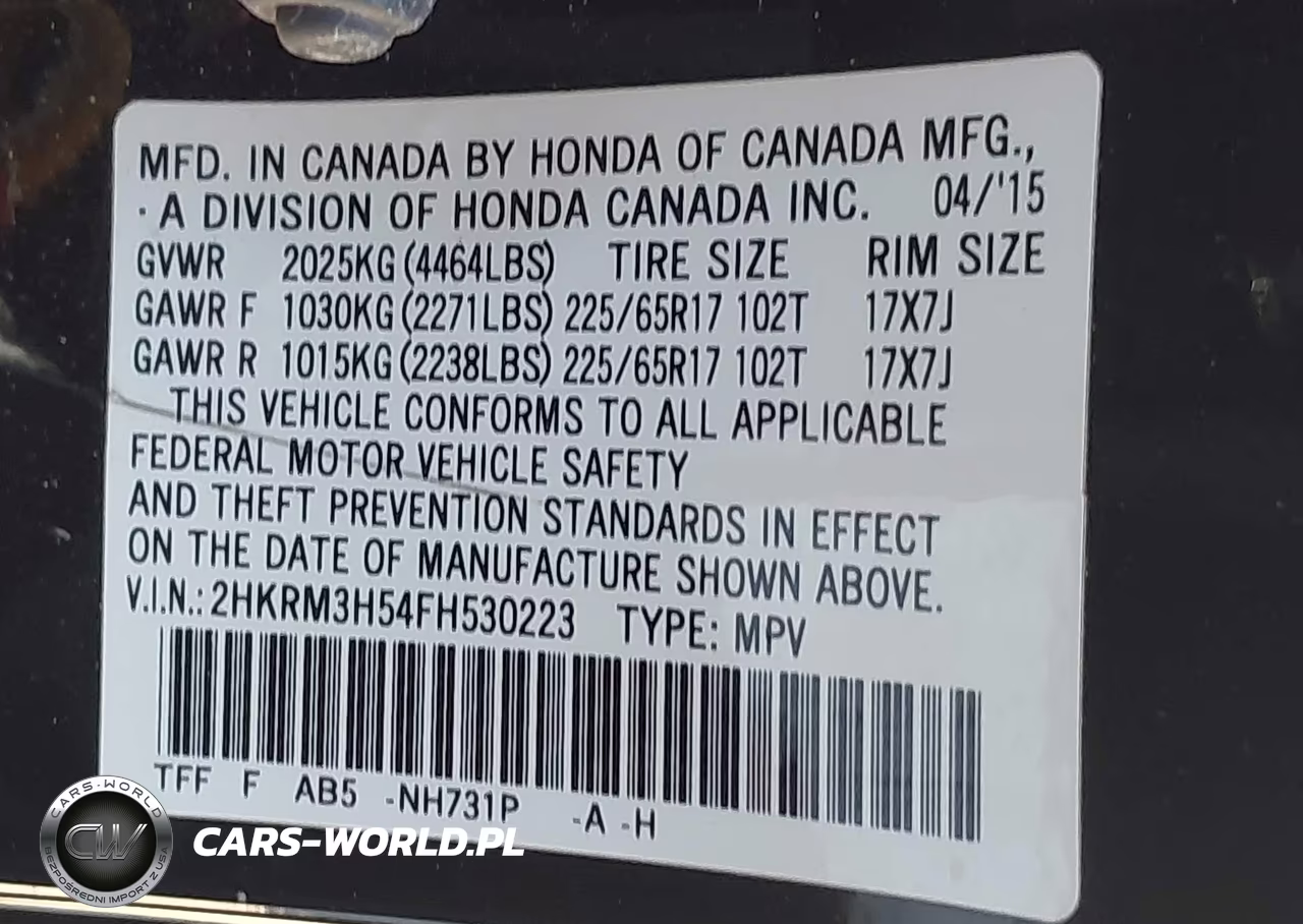 2015 Honda Cr-V Ex VIN:2HKRM3H54FH530223 - 9