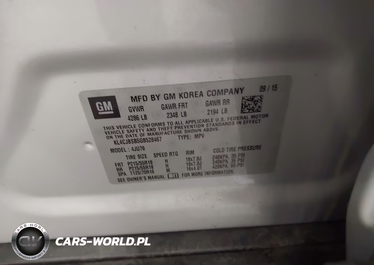 2016 BUICK ENCORE CONVENIENCE VIN:KL4CJBSB5GB528467 - 9