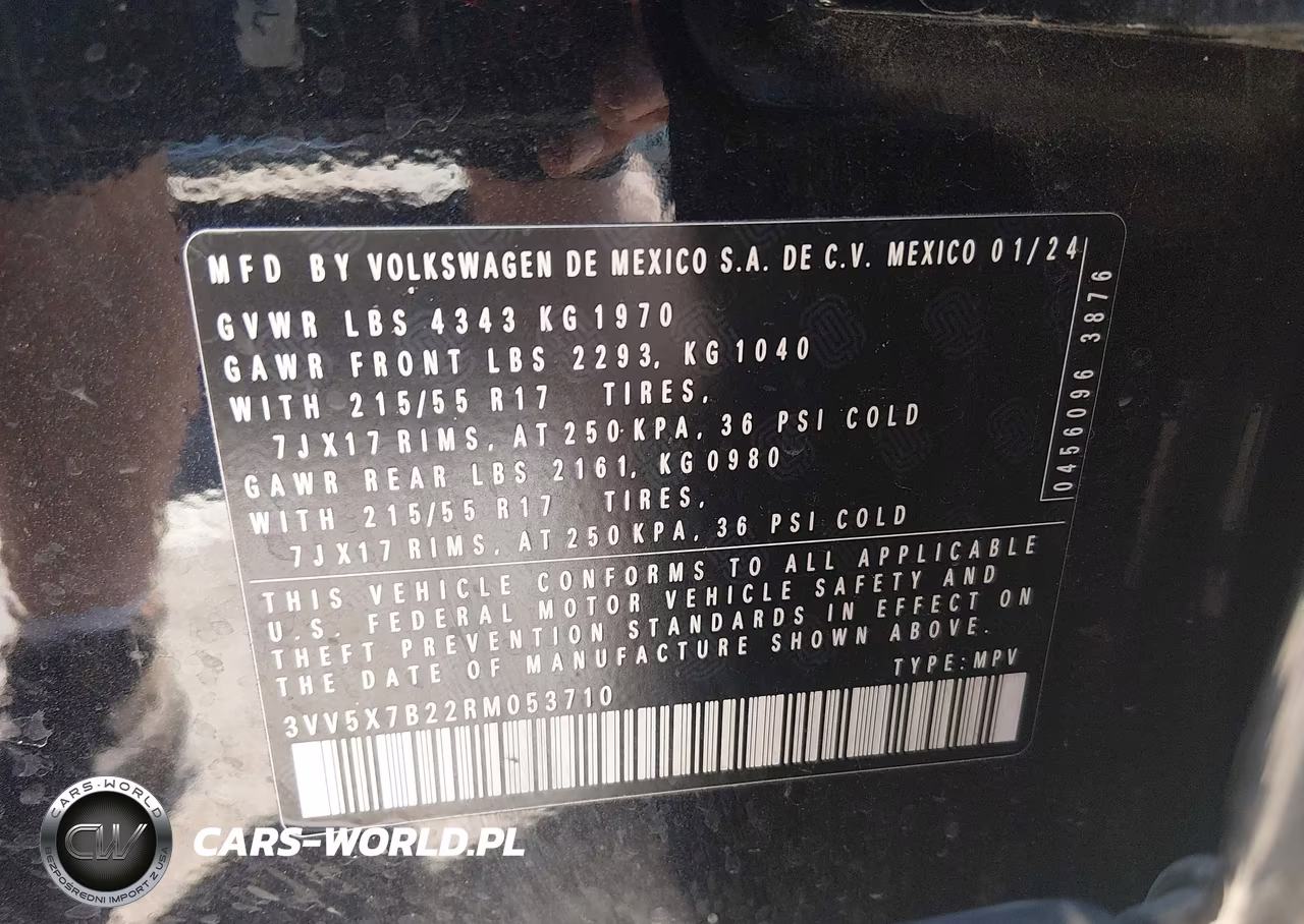 2024 Volkswagen Taos 1.5T S VIN:3VV5X7B22RM053710 - 9