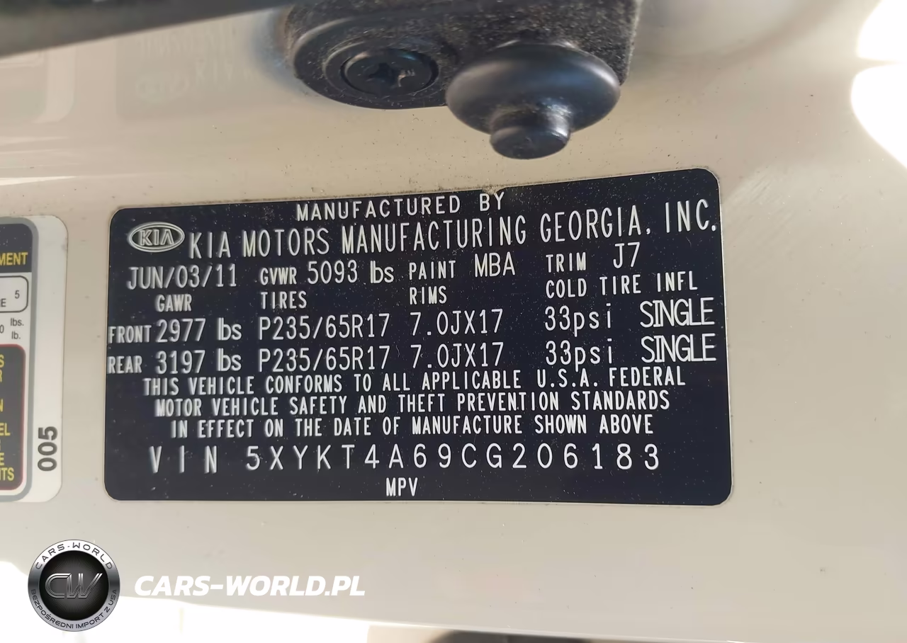 2012 Kia Sorento Lx VIN:5XYKT4A69CG206183 - 9