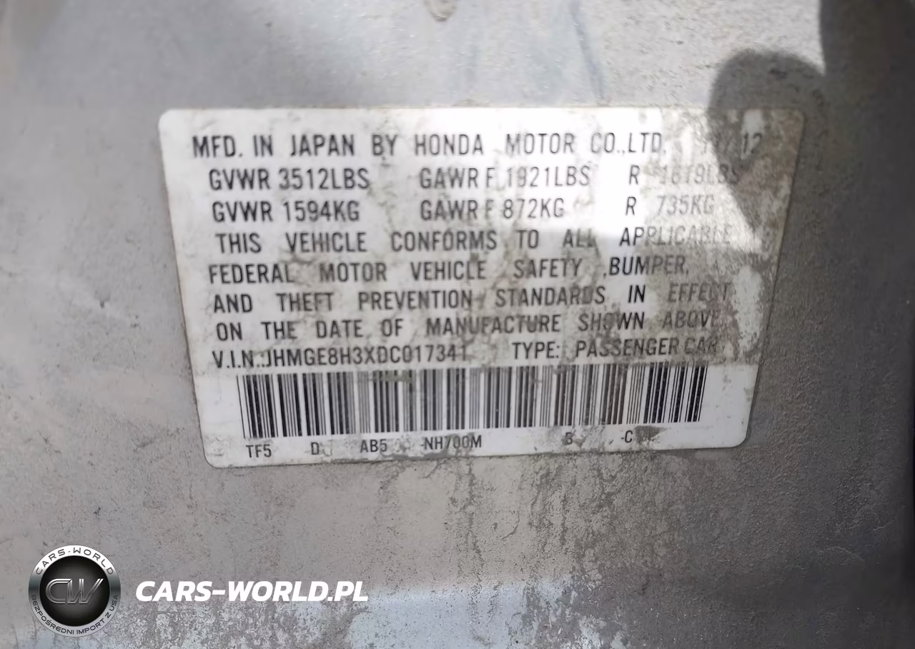 2013 Honda Fit VIN:JHMGE8H3XDC017341 - 9