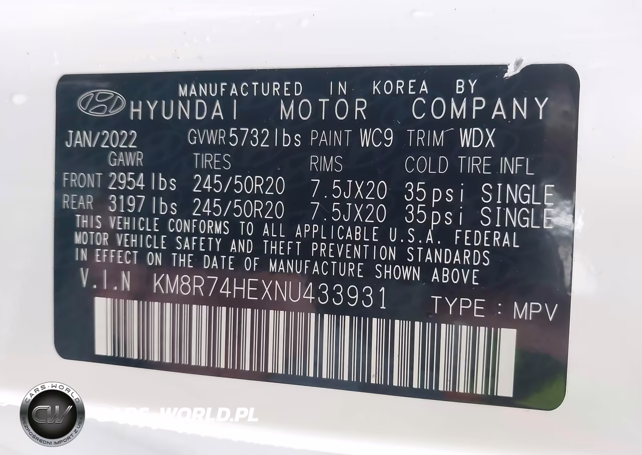 2022 Hyundai Palisade Calligraphy VIN:KM8R74HEXNU433931 - 9