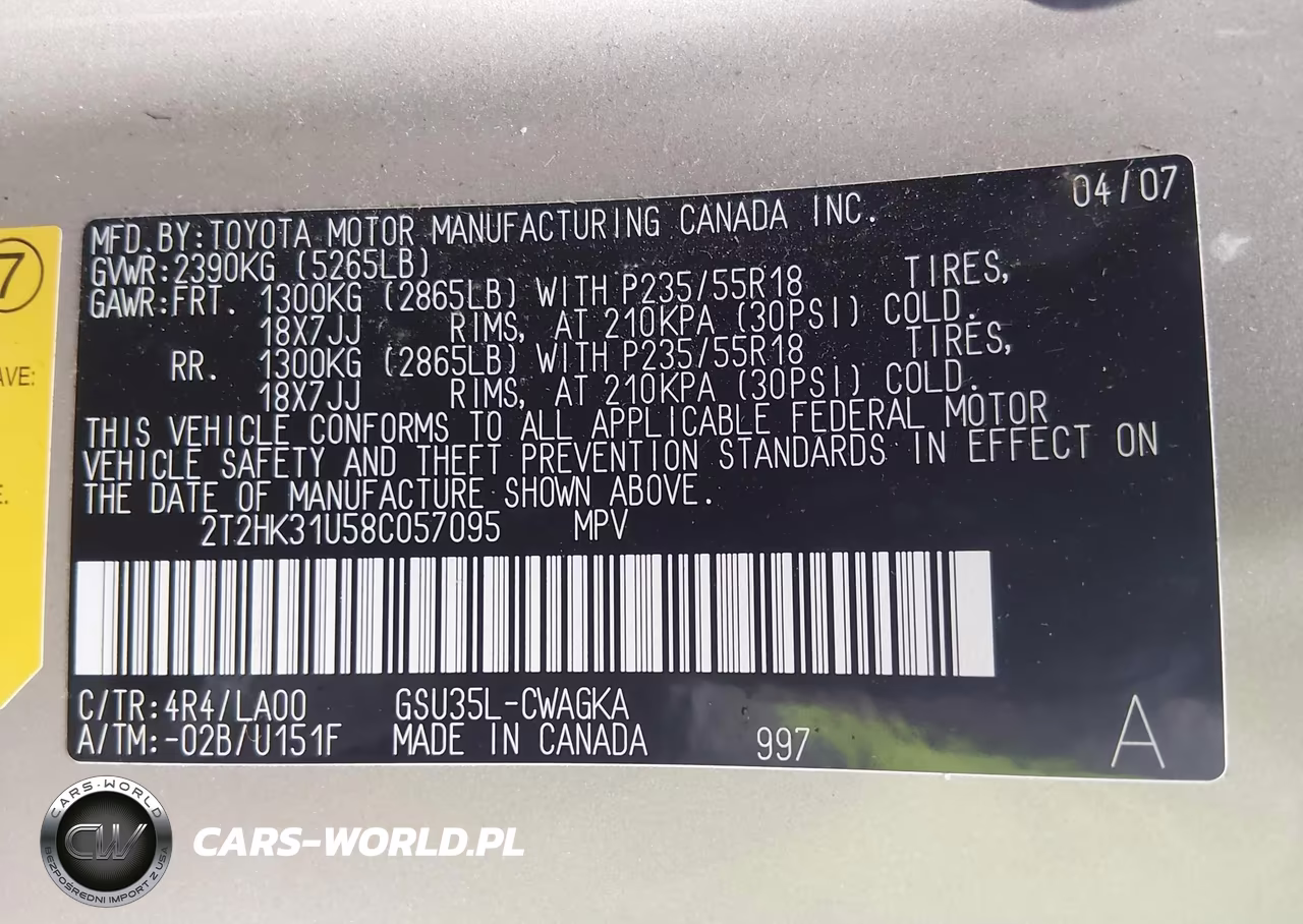 2008 Lexus Rx 350 VIN:2T2HK31U58C057095 - 9