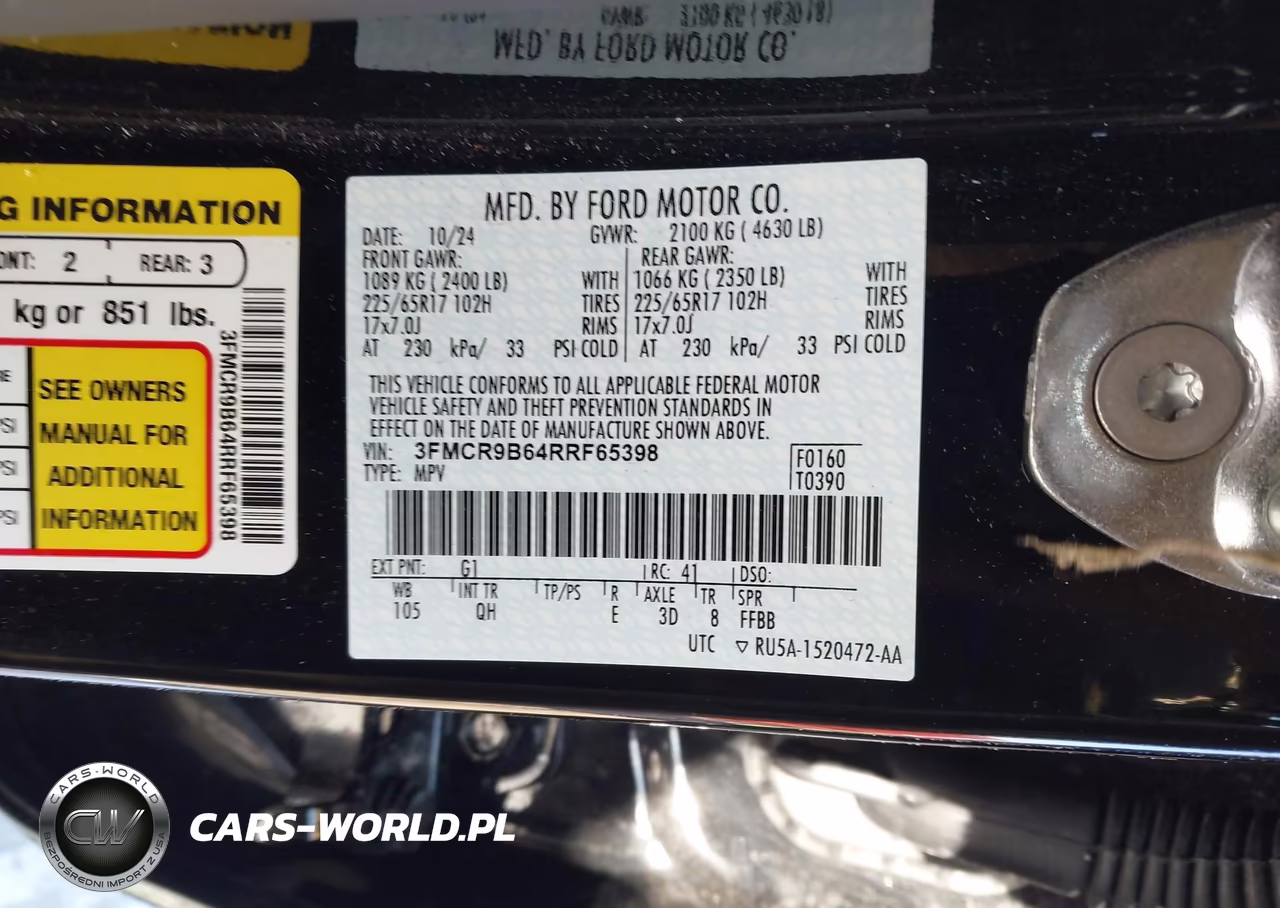 2024 Ford Bronco Sport Big Bend VIN:3FMCR9B64RRF65398 - 9