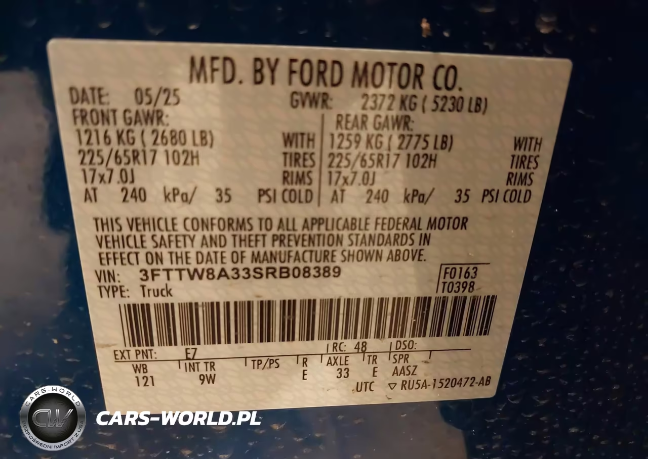 2025 Ford Maverick Xl VIN:3FTTW8A33SRB08389 - 9