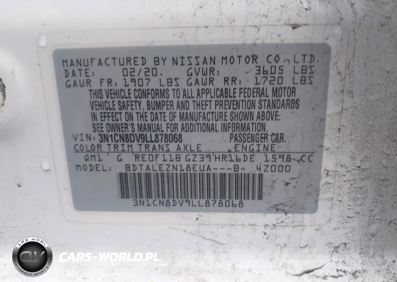 2020 Nissan Versa S Xtronic Cvt VIN:3N1CN8DV9LL878068 - 9