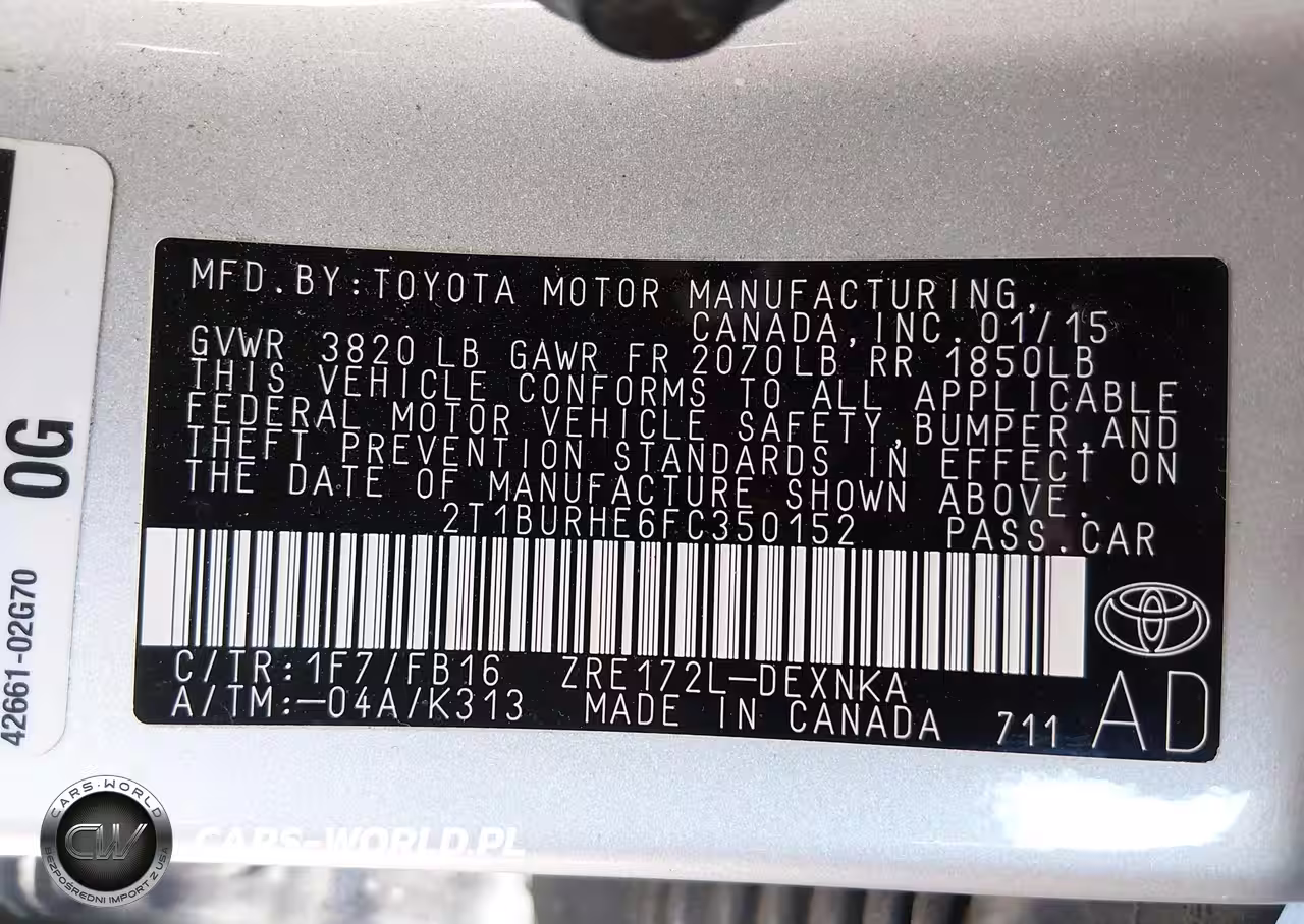 2015 Toyota Corolla Le VIN:2T1BURHE6FC350152 - 9