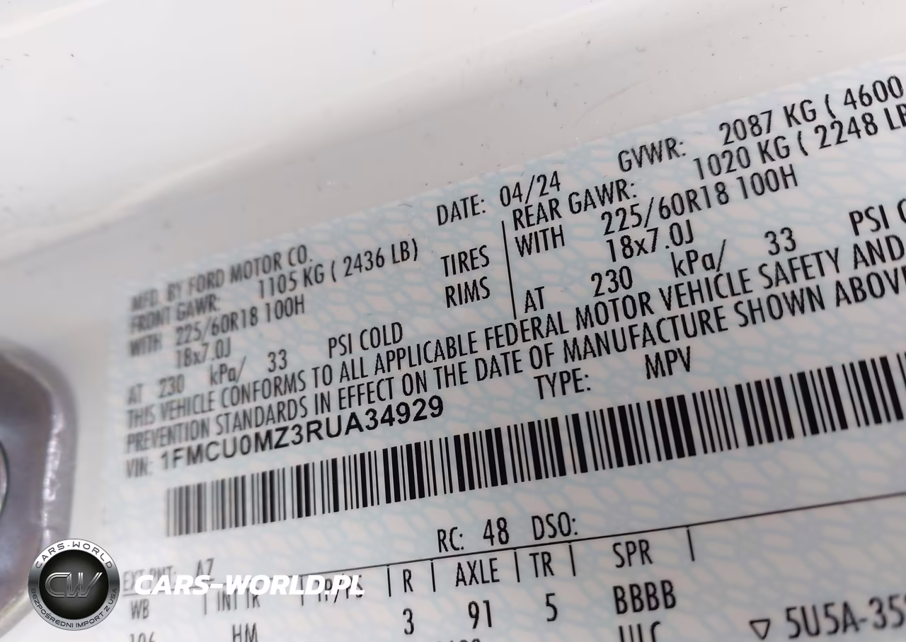 2024 Ford Escape St-Line VIN:1FMCU0MZ3RUA34929 - 9