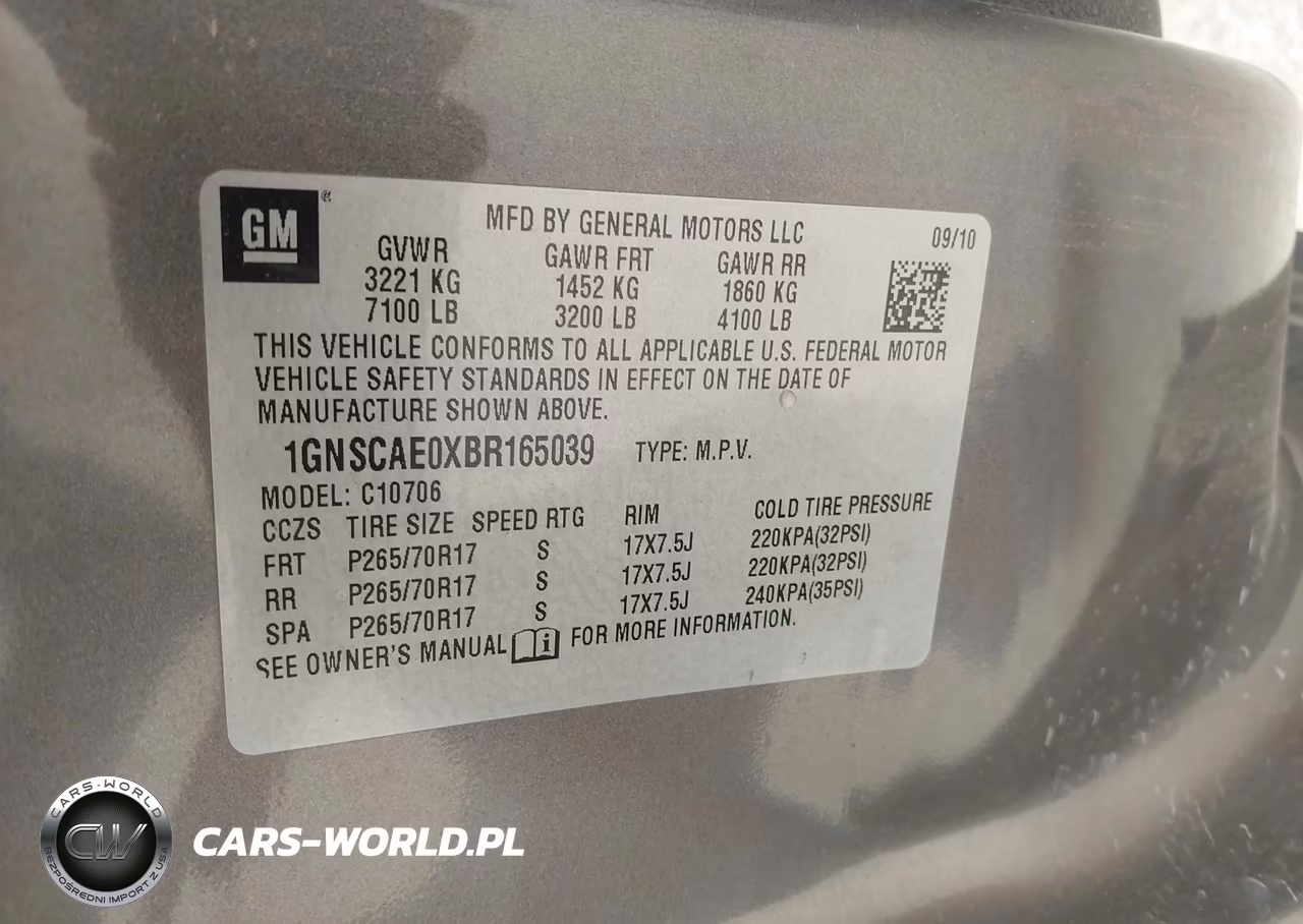 2011 Chevrolet Tahoe Ls VIN:1GNSCAE0XBR165039 - 9