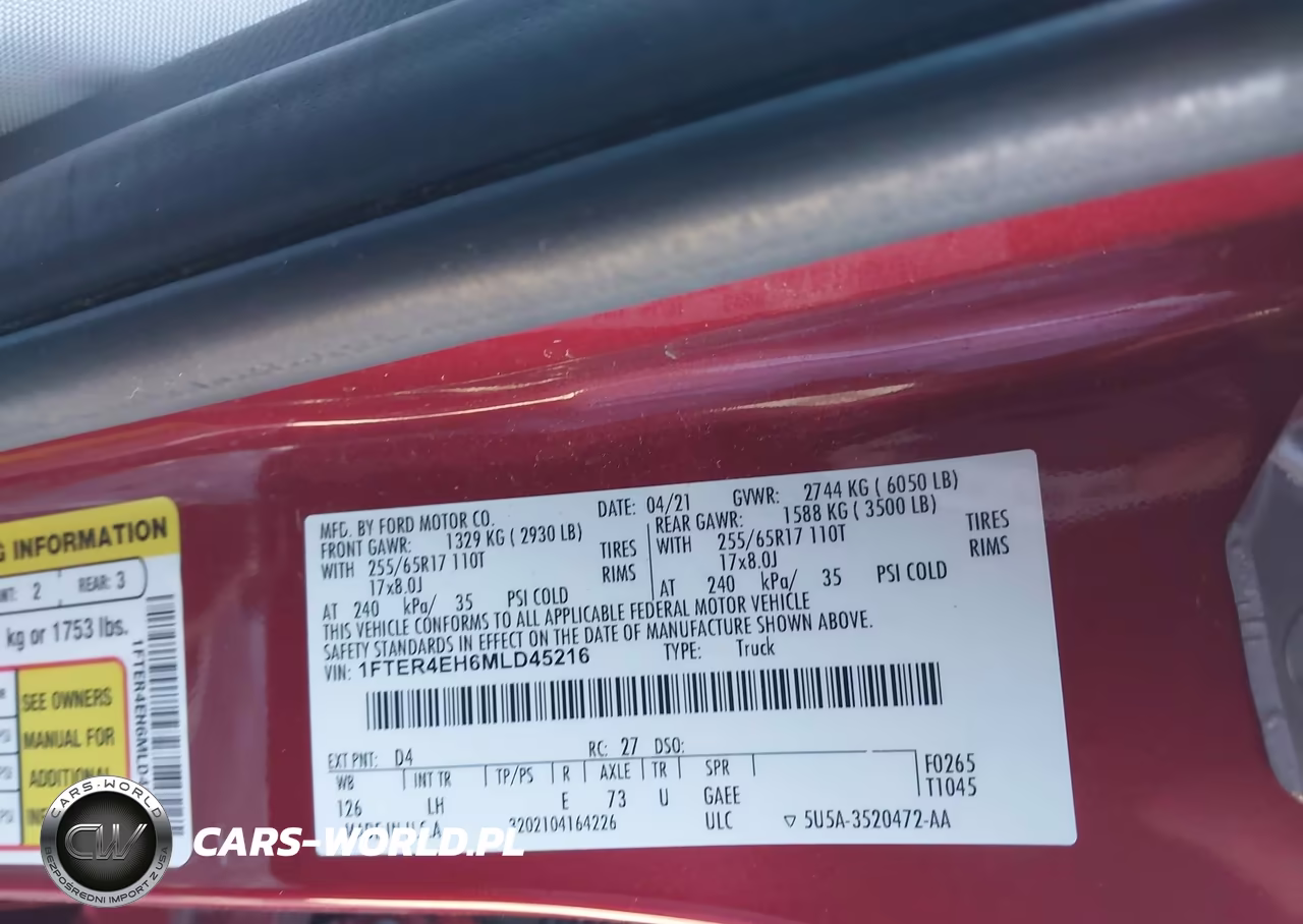 2021 Ford Ranger Xl VIN:1FTER4EH6MLD45216 - 9