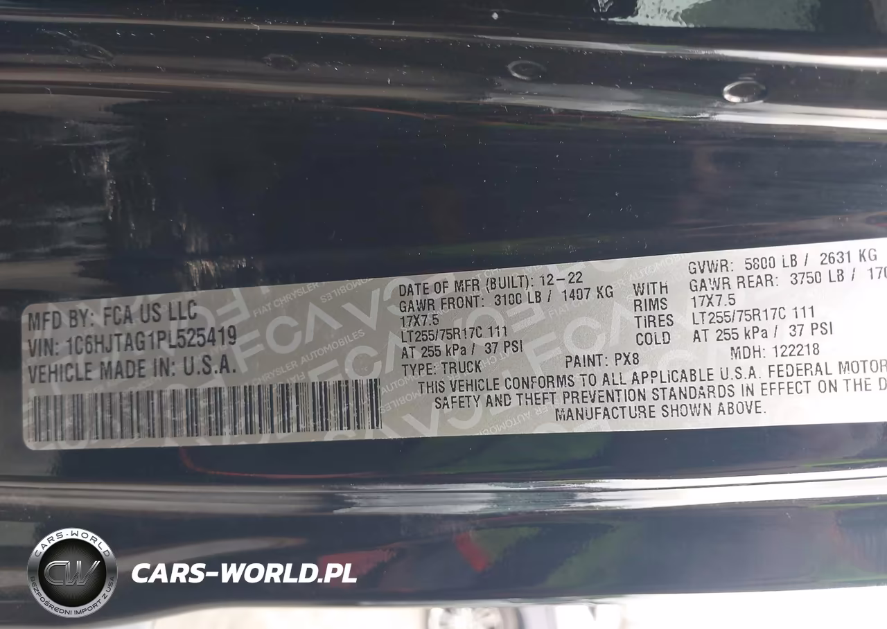 2023 Jeep Gladiator Willys 4X4 VIN:1C6HJTAG1PL525419 - 9