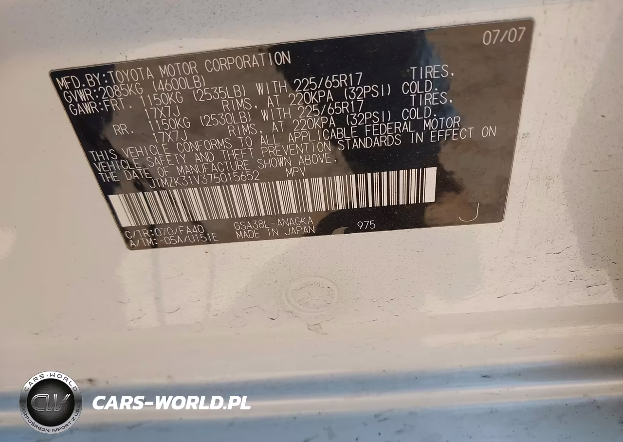 2007 Toyota Rav4 Limited V6 VIN:JTMZK31V375015652 - 9