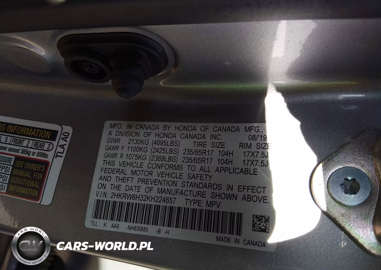 2019 Honda Cr-V Lx VIN:2HKRW6H32KH224657 - 9
