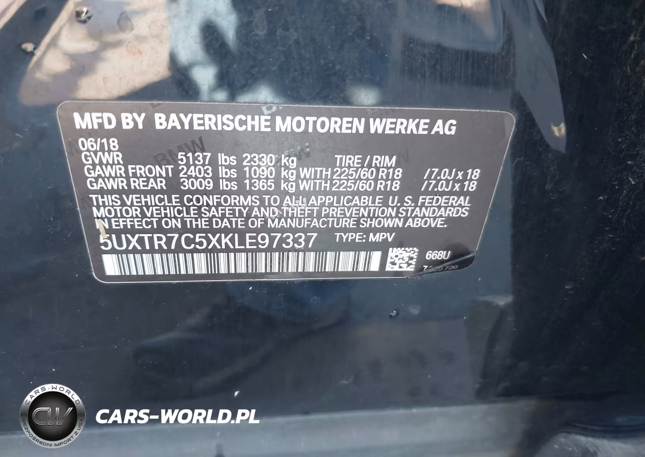 2019 BMW X3 Sdrive30I VIN:5UXTR7C5XKLE97337 - 9