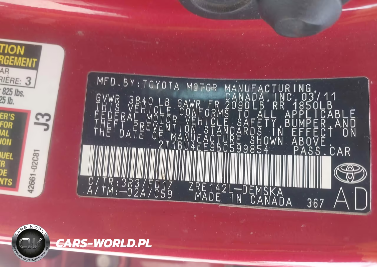 2011 Toyota Corolla S VIN:2T1BU4EE9BC599854 - 9