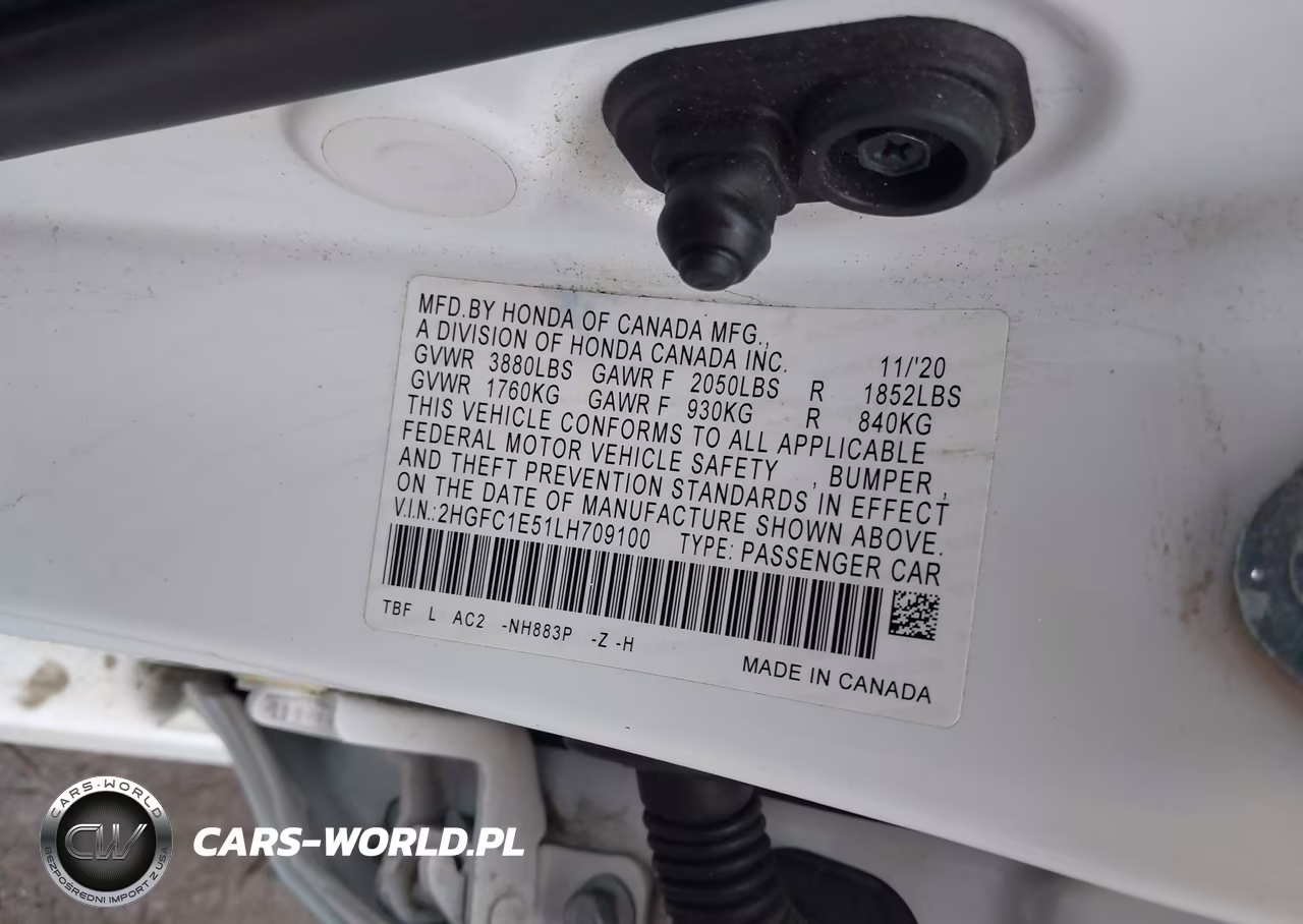 2020 Honda Civic Si Sedan VIN:2HGFC1E51LH709100 - 9