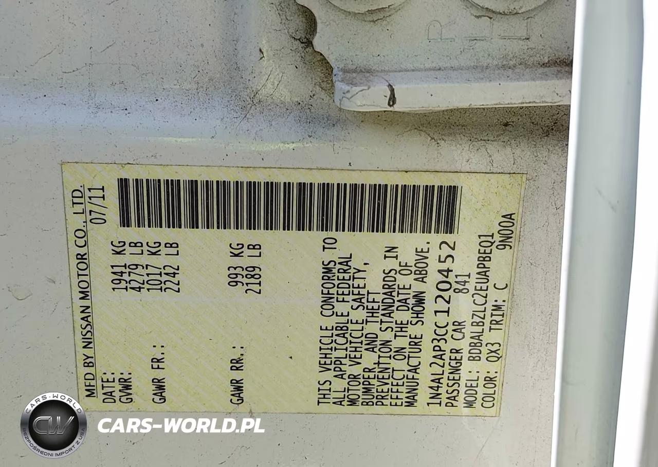 2012 Nissan Altima 2.5 S VIN:1N4AL2AP3CC120452 - 9