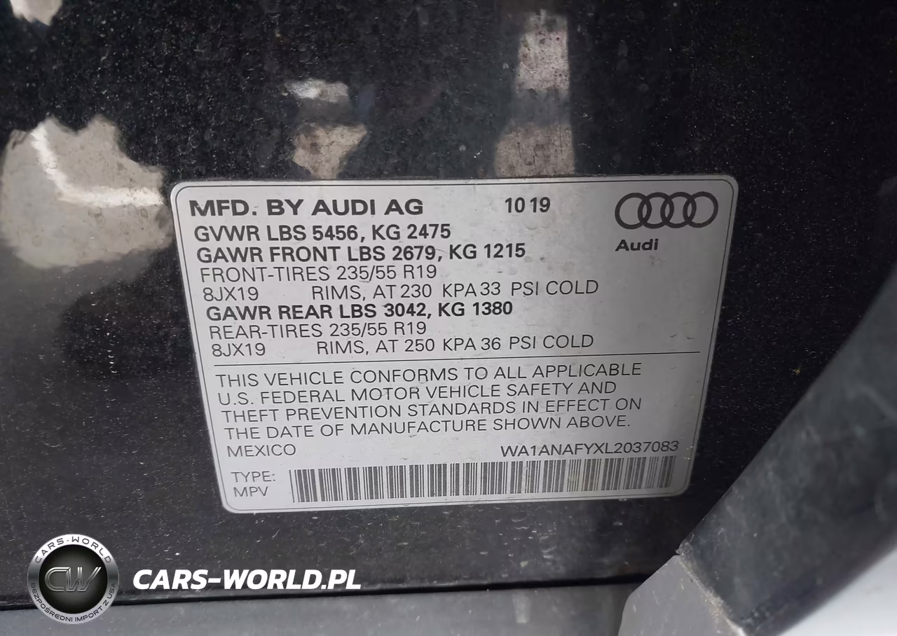 2020 Audi Q5 Premium 45 Tfsi Quattro S Tronic-Titanium Premium 45 Tfsi Quattro S Tronic VIN:WA1ANAFYXL2037083 - 9