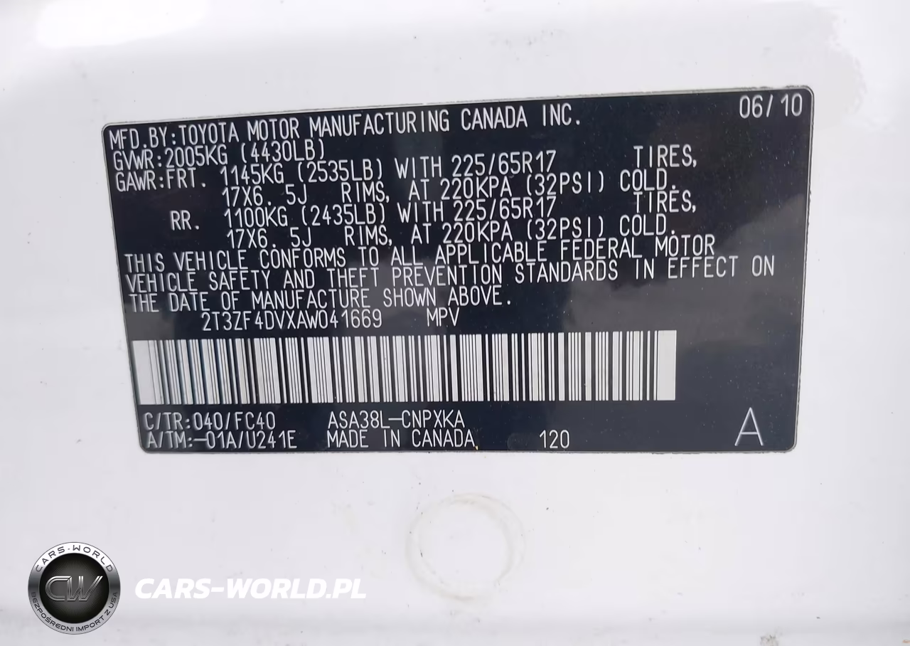 2010 Toyota Rav4 VIN:2T3ZF4DVXAW041669 - 9