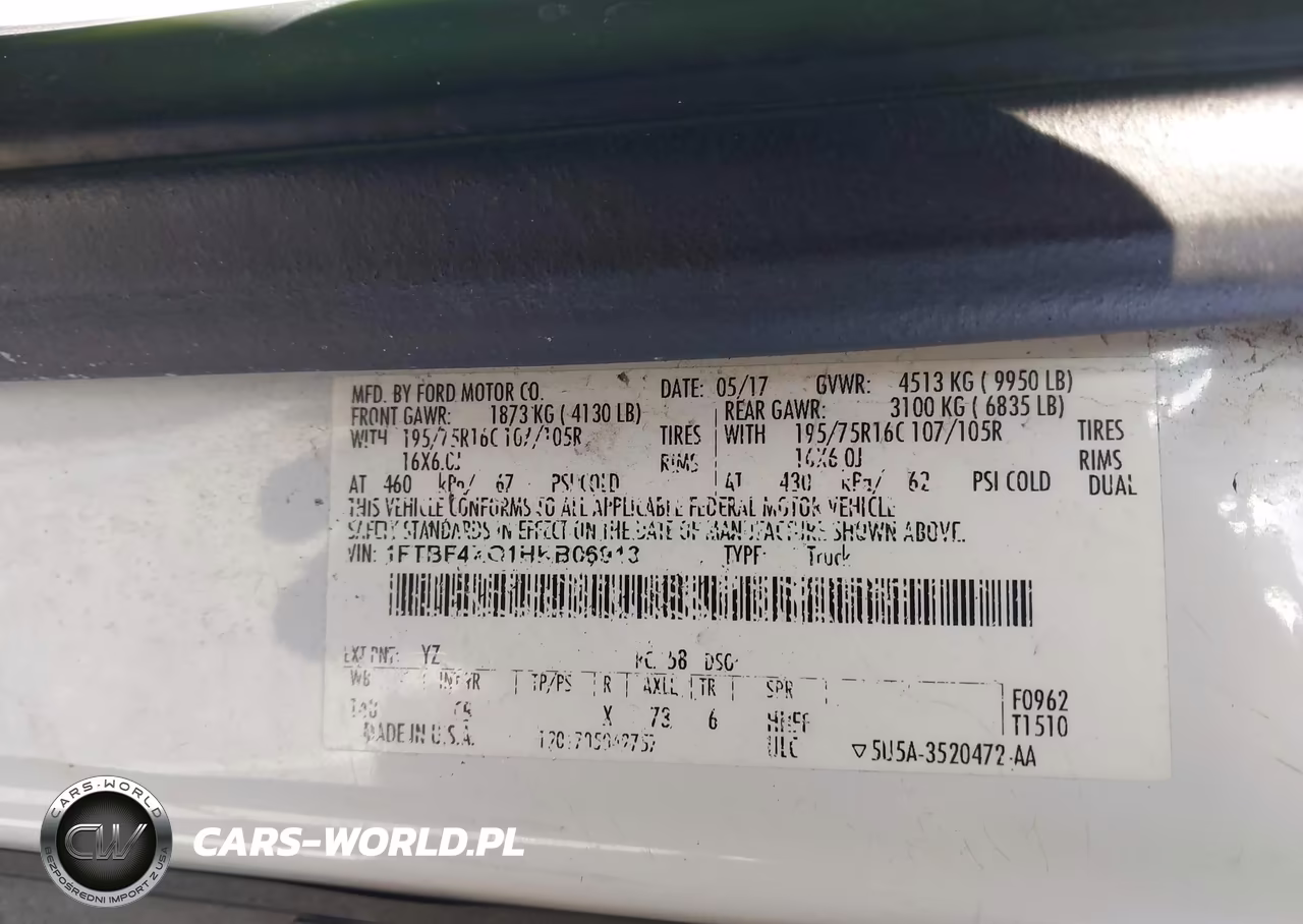 2017 Ford Transit-350 VIN:1FTBF4XG1HKB06913 - 17
