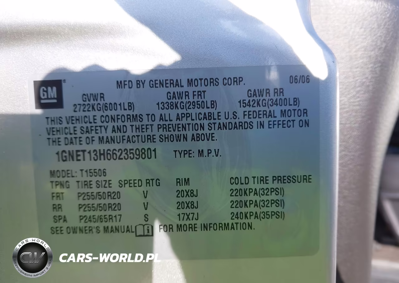 2006 Chevrolet Trailblazer Lt VIN:1GNET13H662359801 - 9