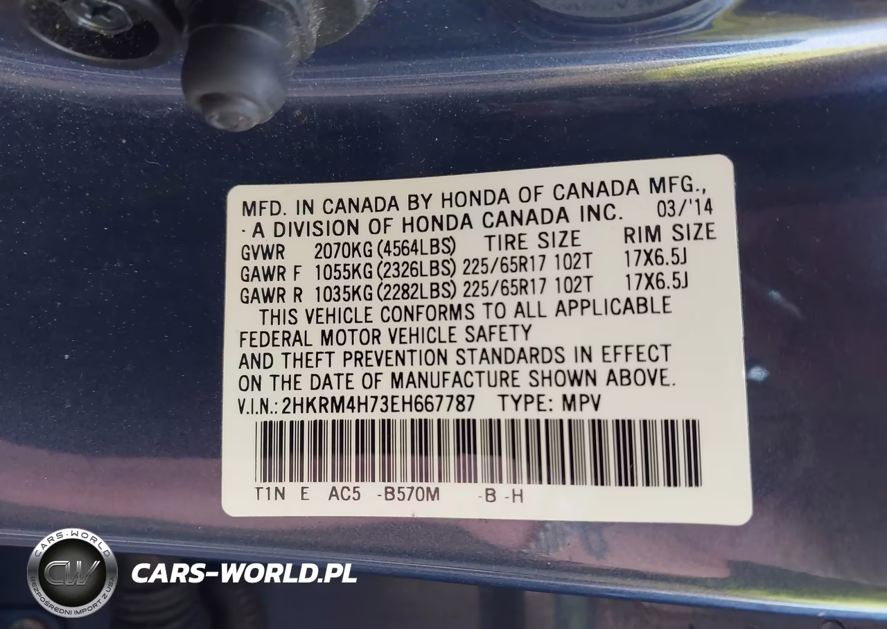 2014 Honda Cr-V Ex-L VIN:2HKRM4H73EH667787 - 9