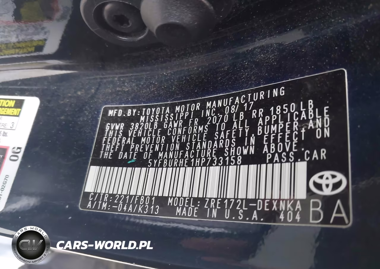 2017 Toyota Corolla Le VIN:5YFBURHE1HP733158 - 9