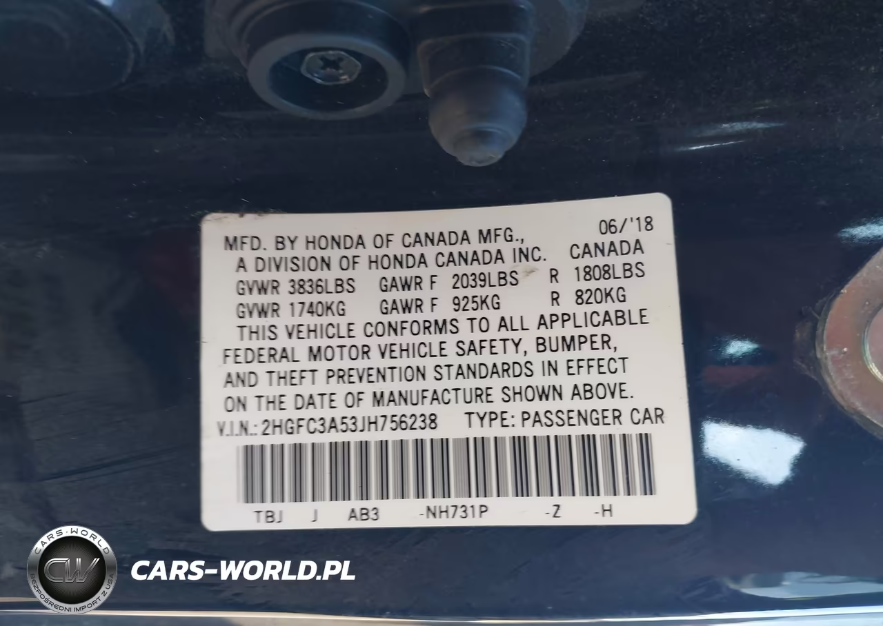 2018 Honda Civic Si VIN:2HGFC3A53JH756238 - 9