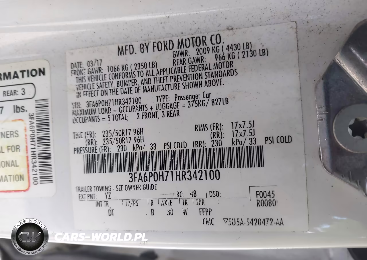 2017 Ford Fusion Se VIN:3FA6P0H71HR342100 - 9