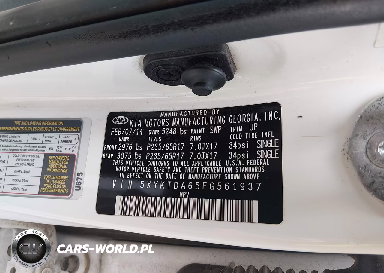 2015 Kia Sorento Lx VIN:5XYKTDA65FG561937 - 9